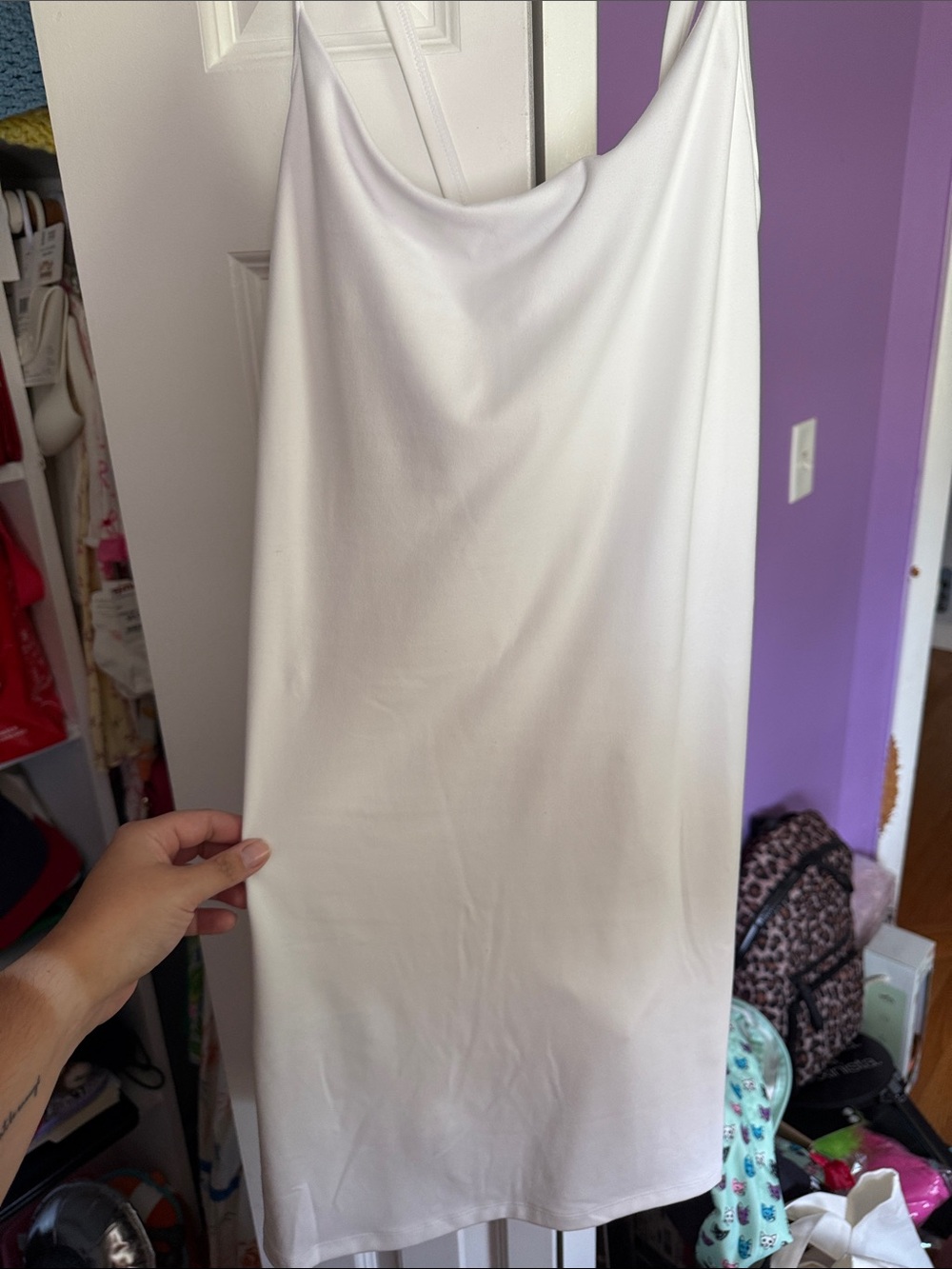 Under Armour White Slip Mini Dress with Thin Straps